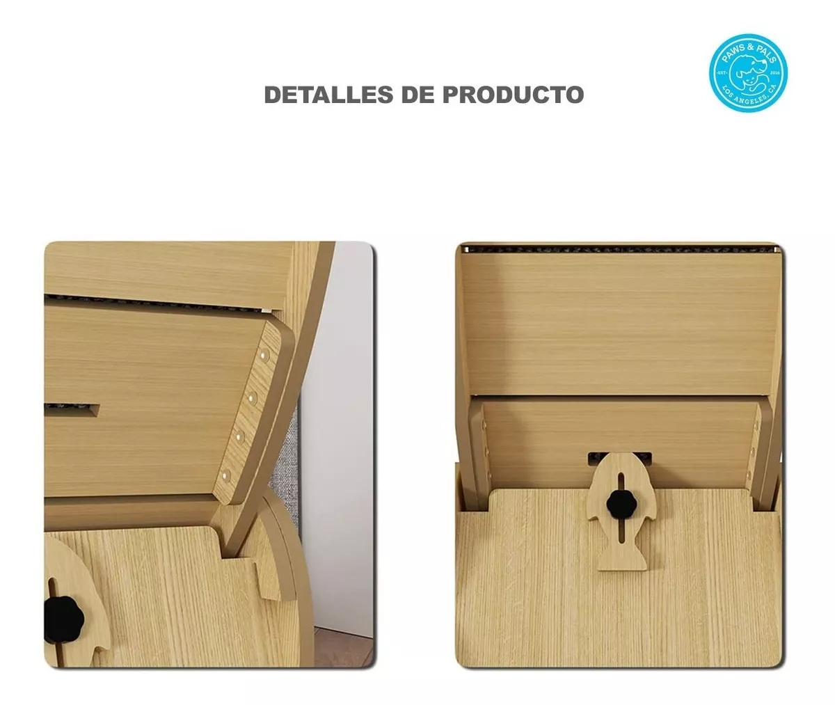 Rueda Gato Para Correr Paws and Pals Ejercitador Madera Alfombra Color Amarillo