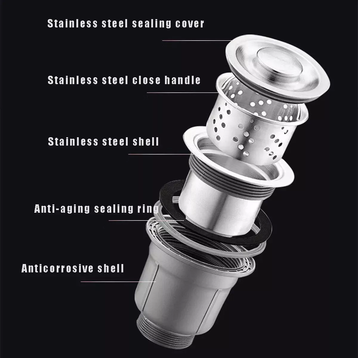 Kit De Fregadero De Acero Inoxidable 304 Con Escurridor75x40