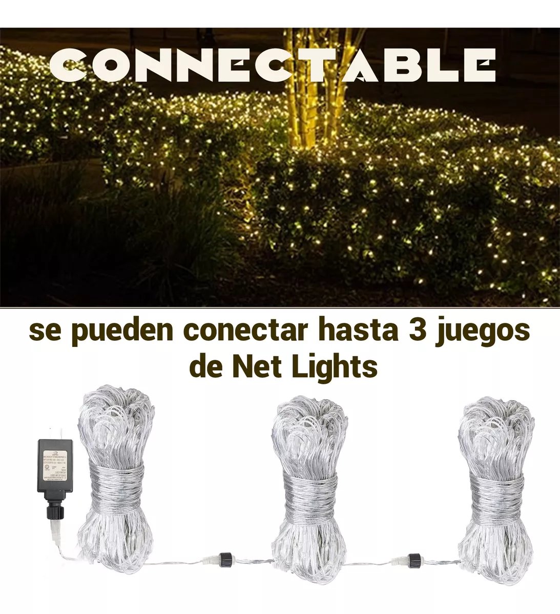 Cascada Malla Led Navidad Decoración 3m 270 Led