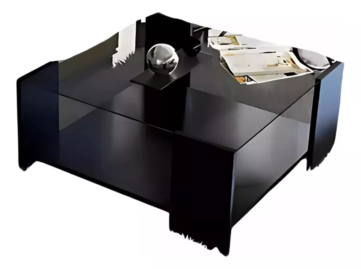 Mesa De Centro Lujo Minimalista Sala Depa Cristal Templado