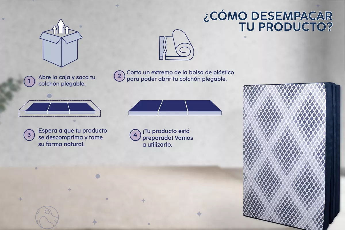 Colchón Individual Plegable Seccionado 9 Cm Original Drjoohn