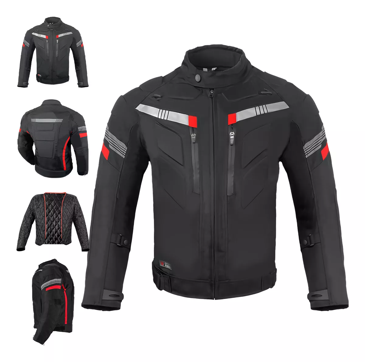 Chamarra Motociclista Impermeable Doble Capa Con Proteccione