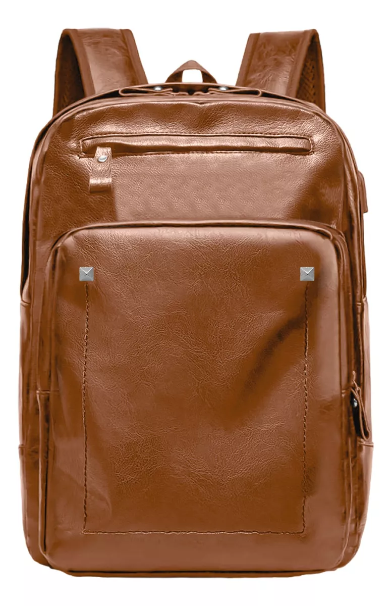 Mochila Antirrobo Para Laptop Cuero Impermeable Puerto Usb