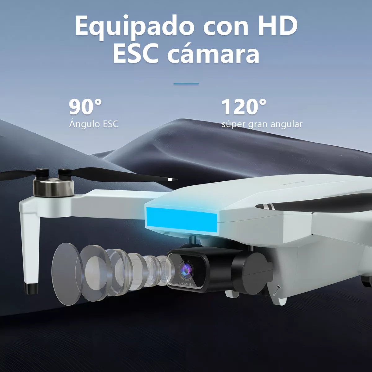 Mini drone Lian Eighty LF007 MAX con dual cámara 8K gris 6GHz 3 baterías