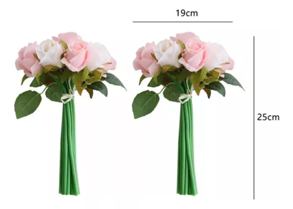 Ramo De Rosas Flores Artificiales Imitación De 24 Piezas