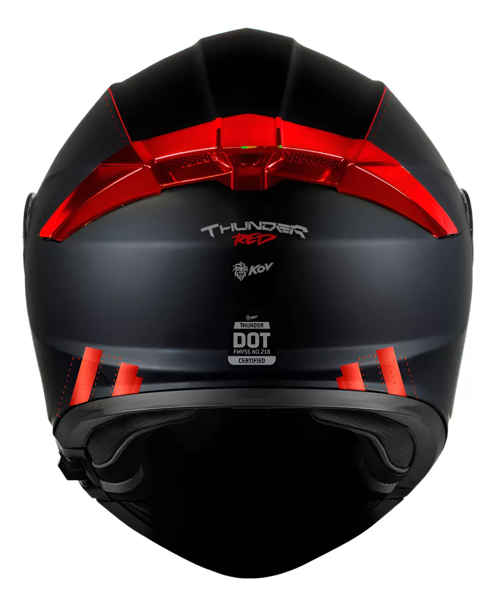 Casco Kov Abatible Thunder Racing Rojo Dot Moto Certificado