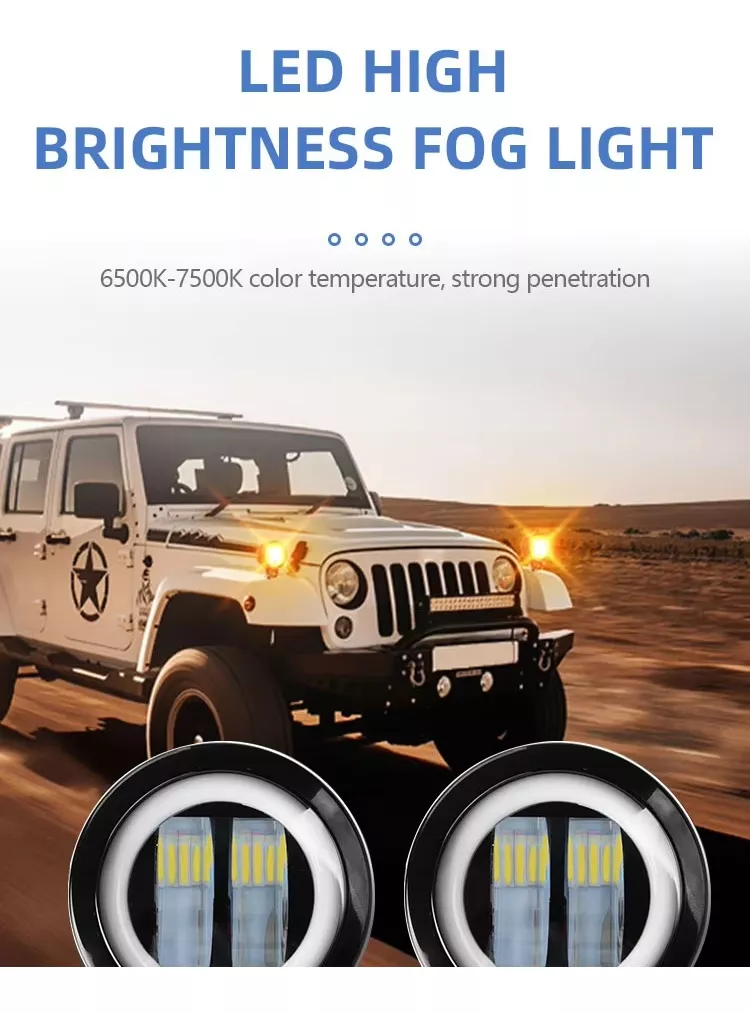 Par Faros Ojos De Ángel 4'' Faro Niebla Luz Blanca Auto Moto