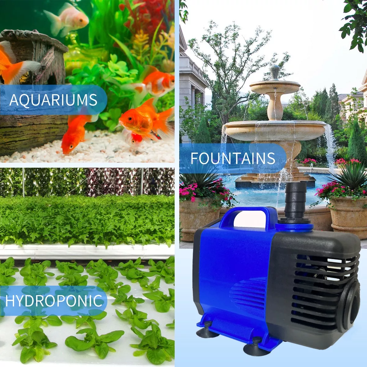 Bomba De Agua Sumergible 3m 3000l/h Para Acuario, Fuente