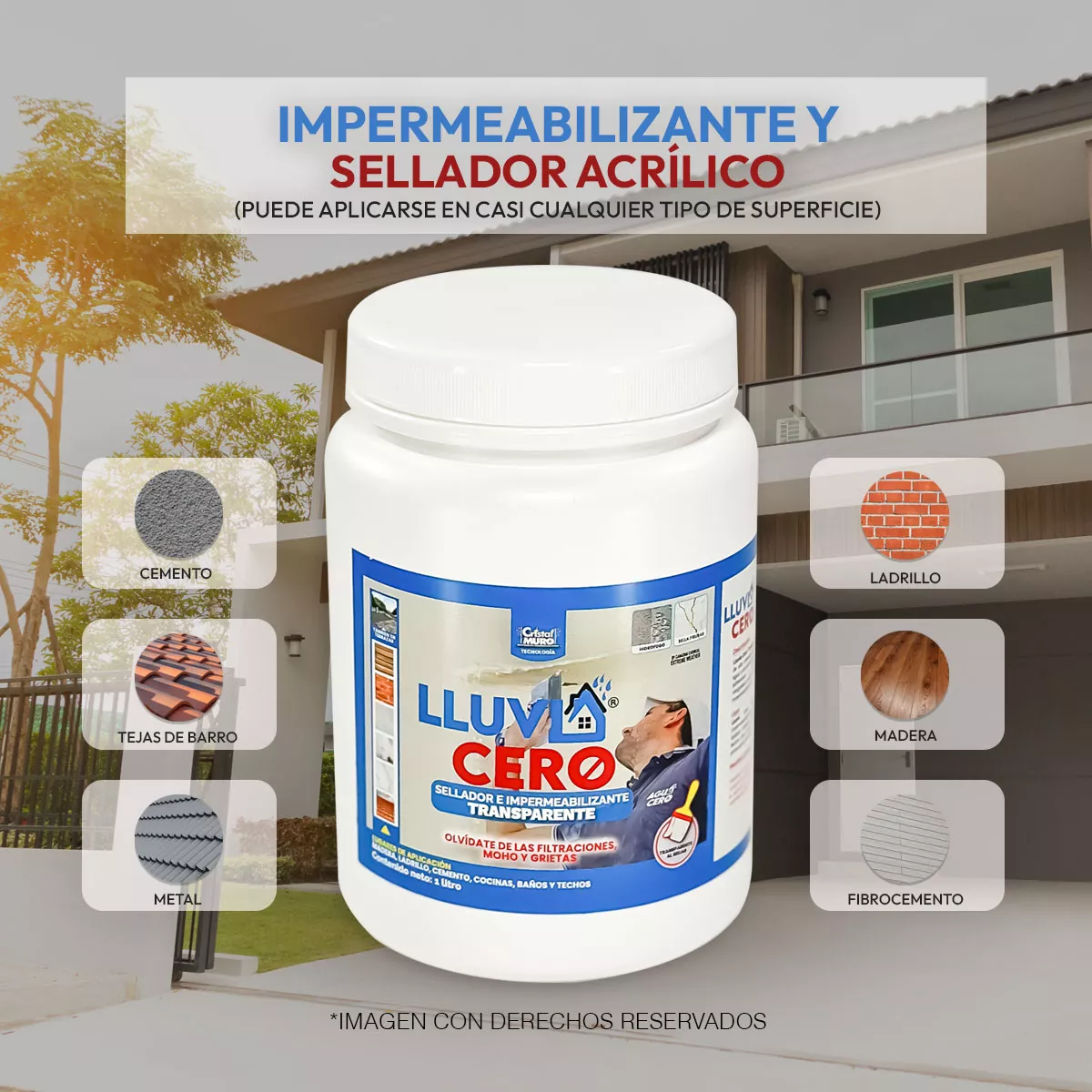 Impermeabilizante Sellador Transparente Lluvia Cero 1 Galón