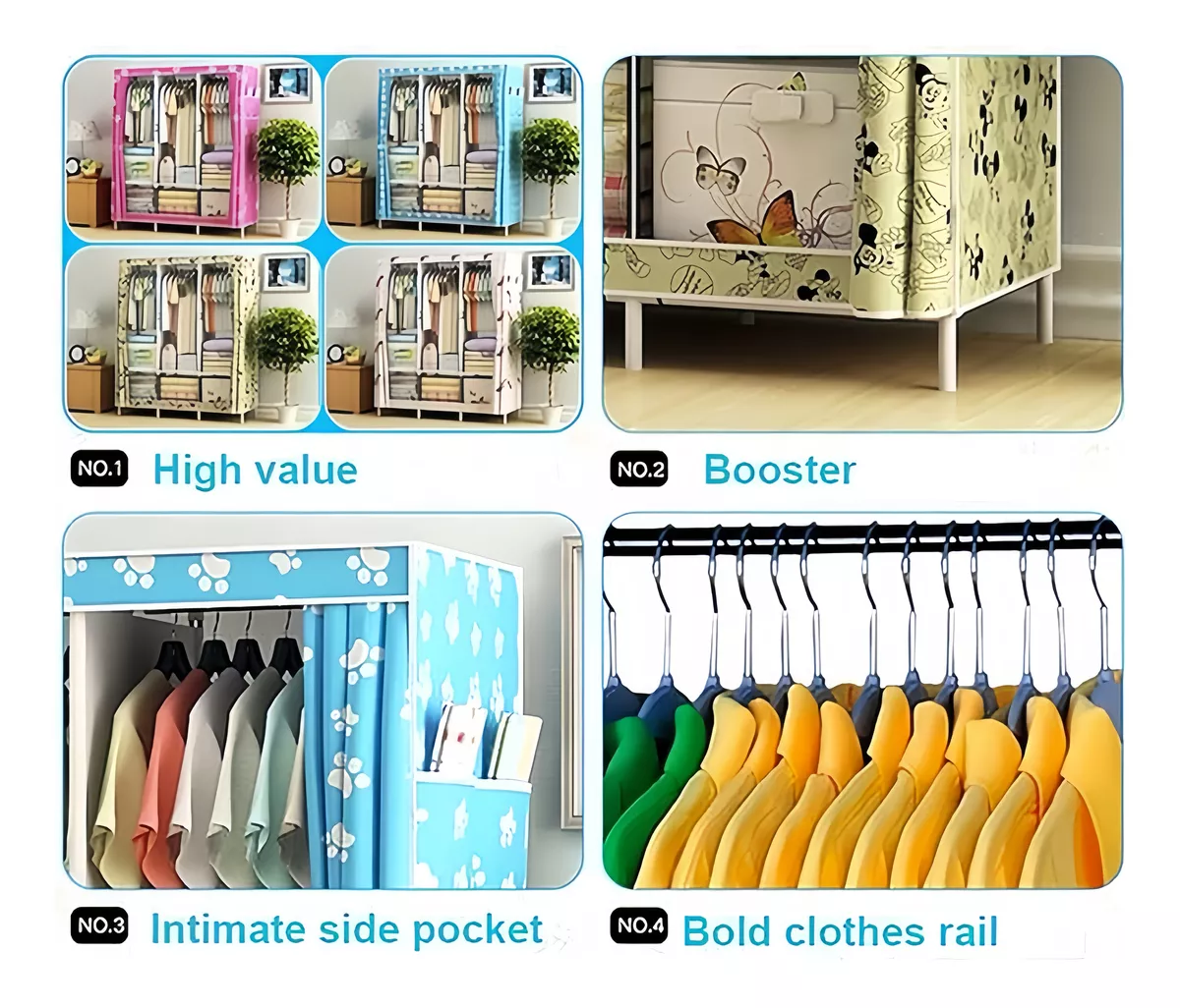 Closet Organizador Armable Cubierta De No Tejida Portatil