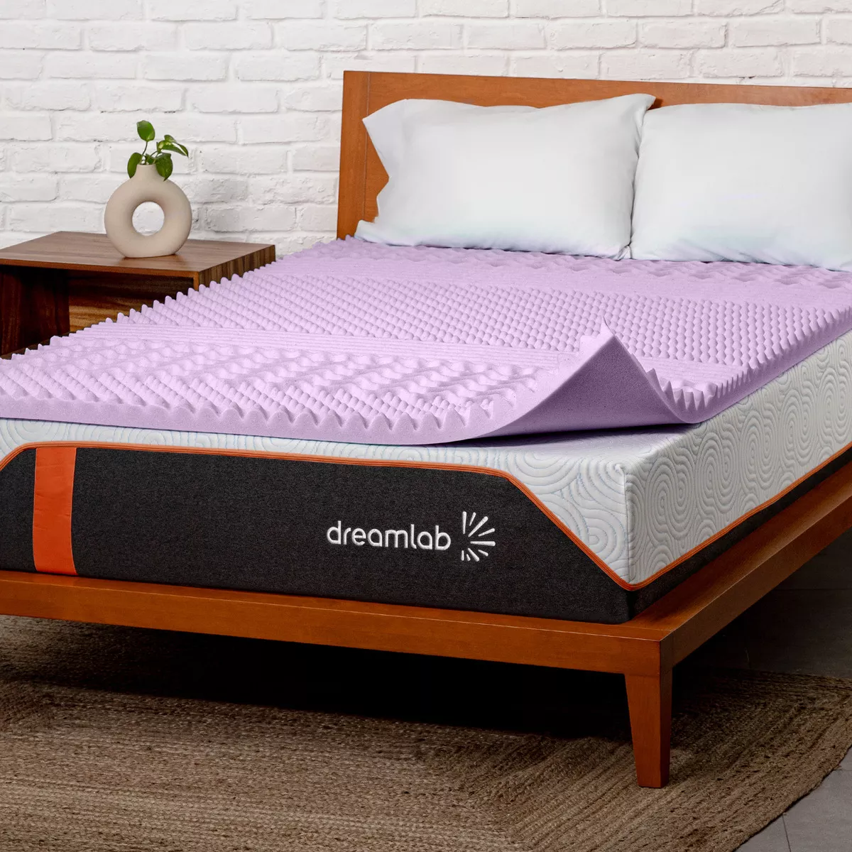 Colchoneta Memory Foam King Topper Dreamlab Zonas, 5 cm de Grosor con Infusión Lavanda, Sobrecolchón, Agrega Comodidad a tu Colchón