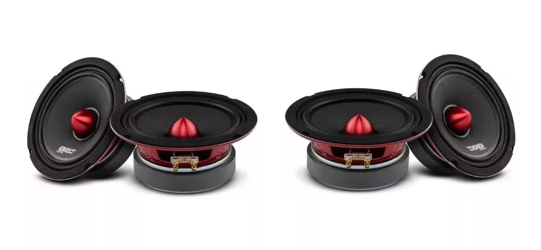 Paquete De 4 Bocinas Medio Rango Ds18+amplificador Db Drive