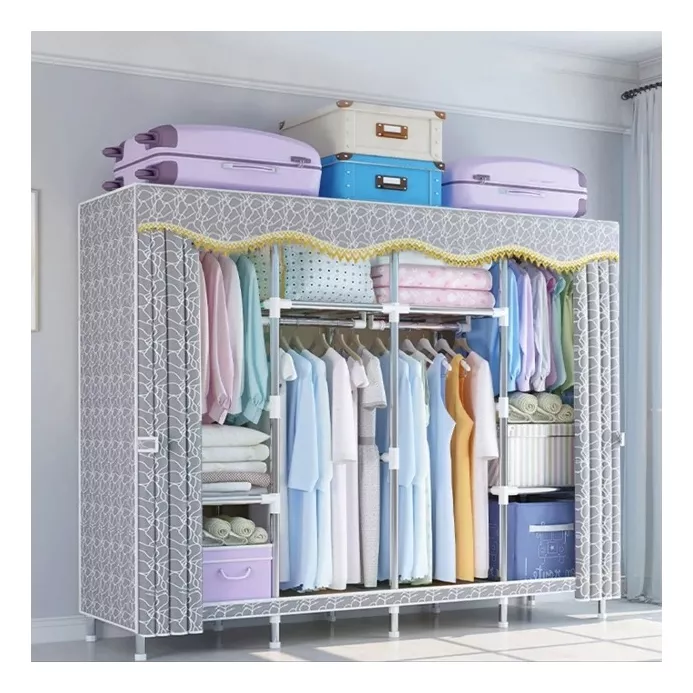 Closet Minimalista Grande Armable Portátil Organizador Recamara Yabely Color Plateado