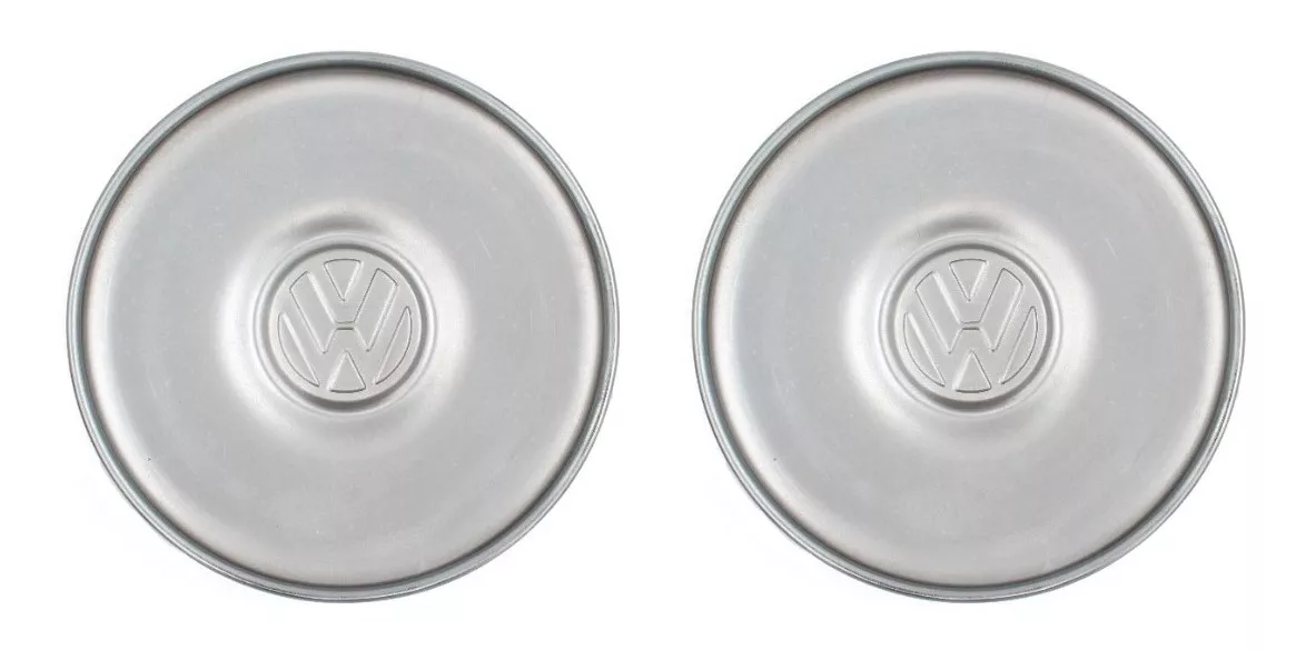 Par Tapones Copas Polveras Planos Vw Vocho Sedan Cromado