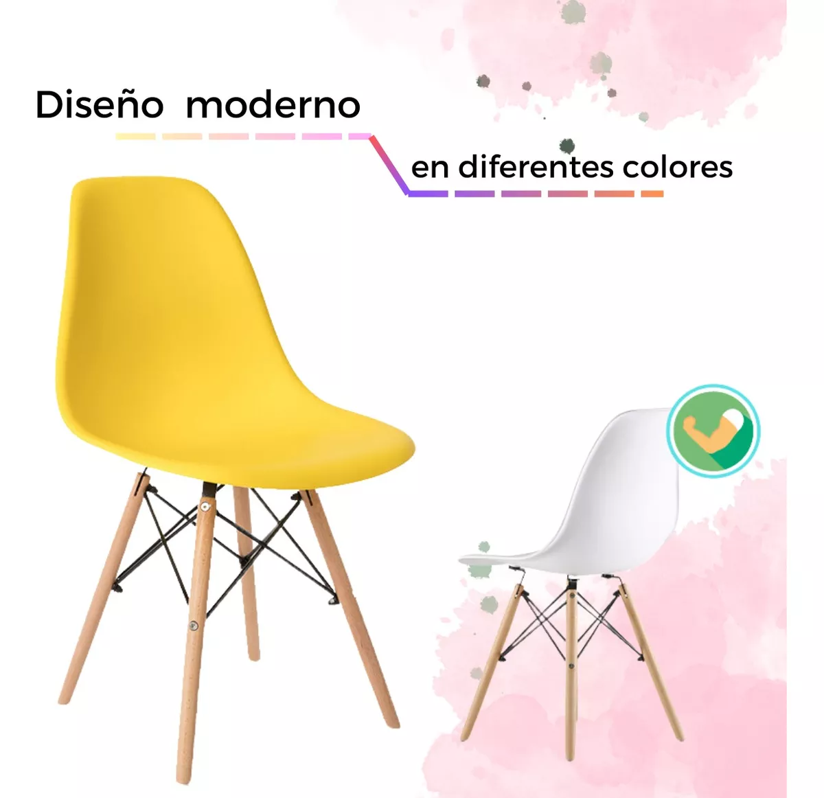 Set De 6 Sillas Estilo Eames Comedor Moderna Komfort