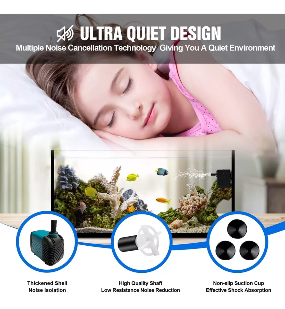 Bomba De Agua Sumergible Fuente Pecera Acuario 2,2 M 1200l/h