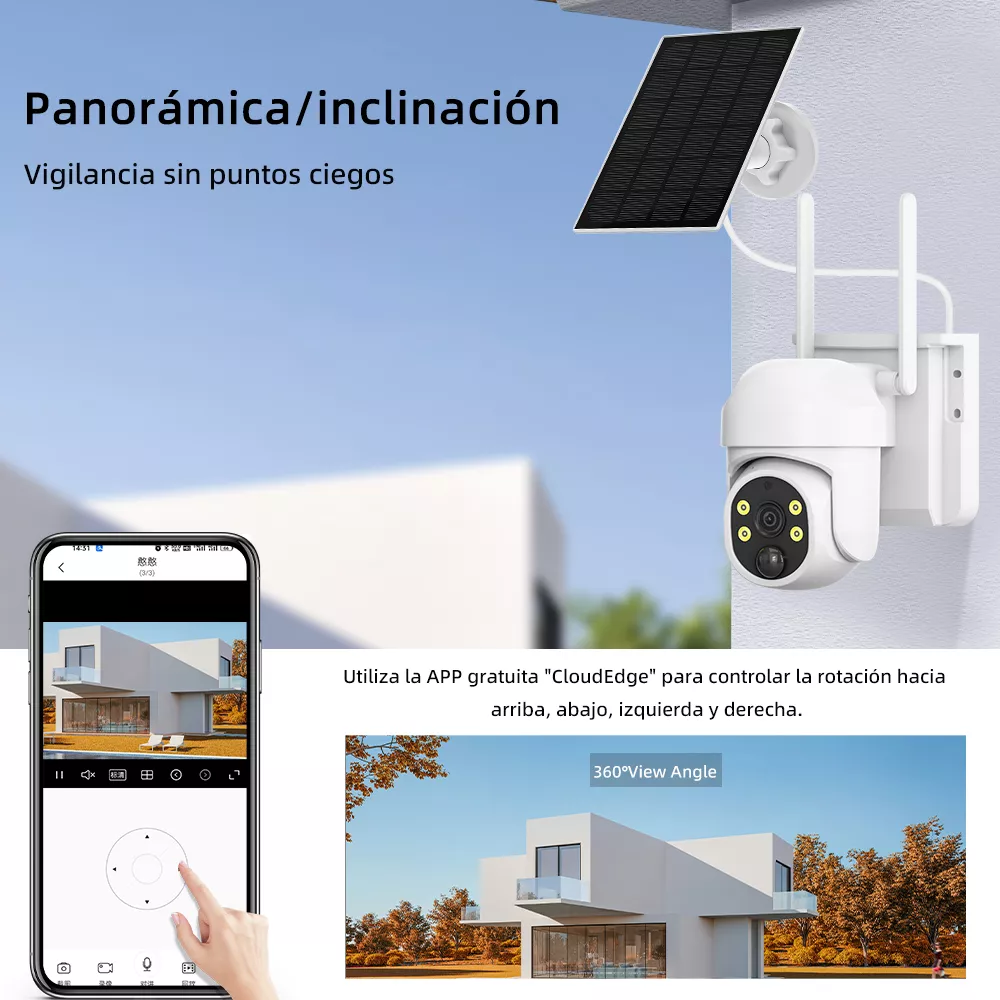 Solar Cámara De Seguridad Dawang Tyn1 2.5k Fhd 4mp Wifi Ptz Con Baterías