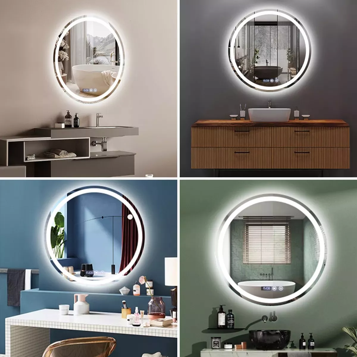 Espejo Led Baño Touch 3 Modo Con Función Antivaho 60*60cm