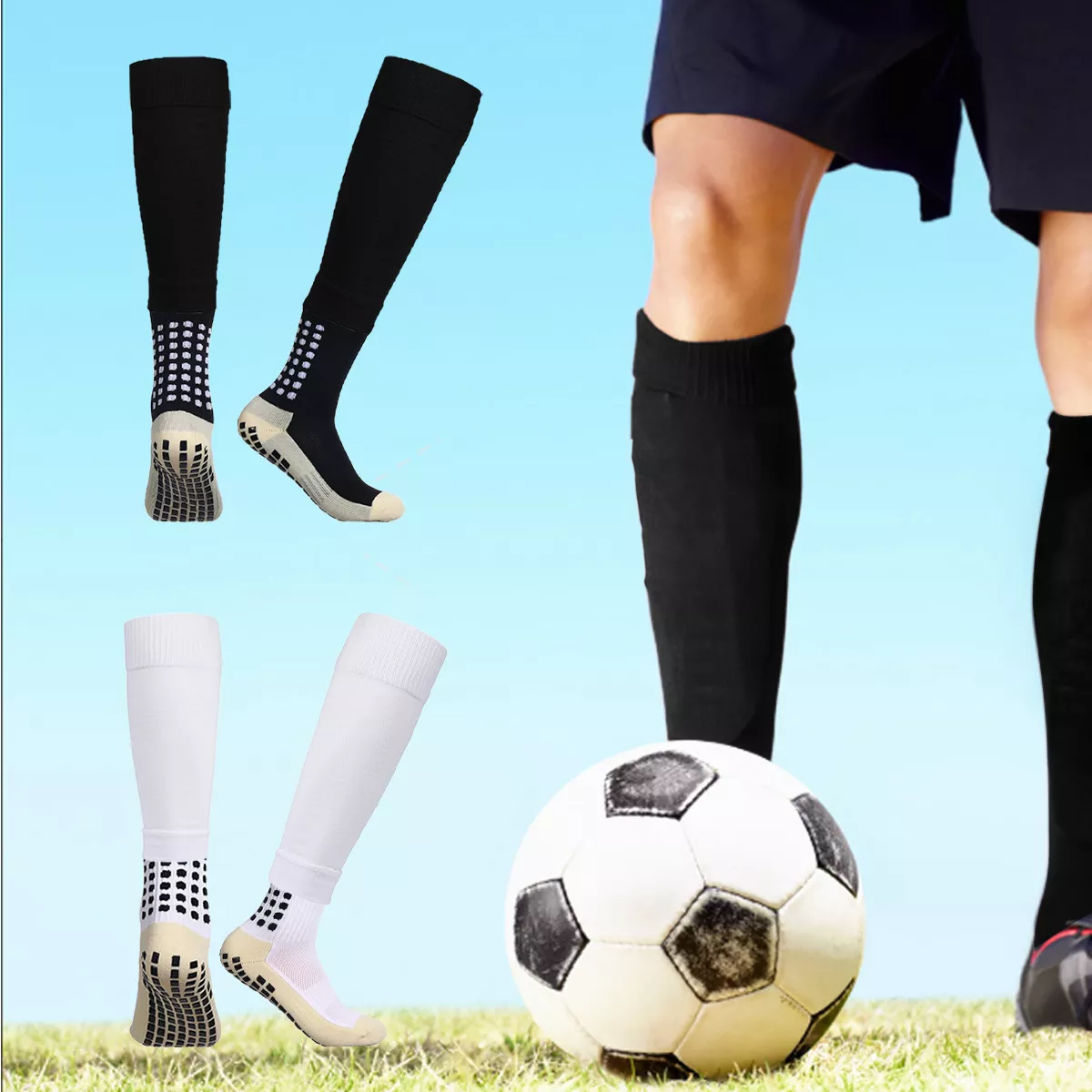 6par Calceta Antiderrapantes Y Medias Recortadas Para Futbol