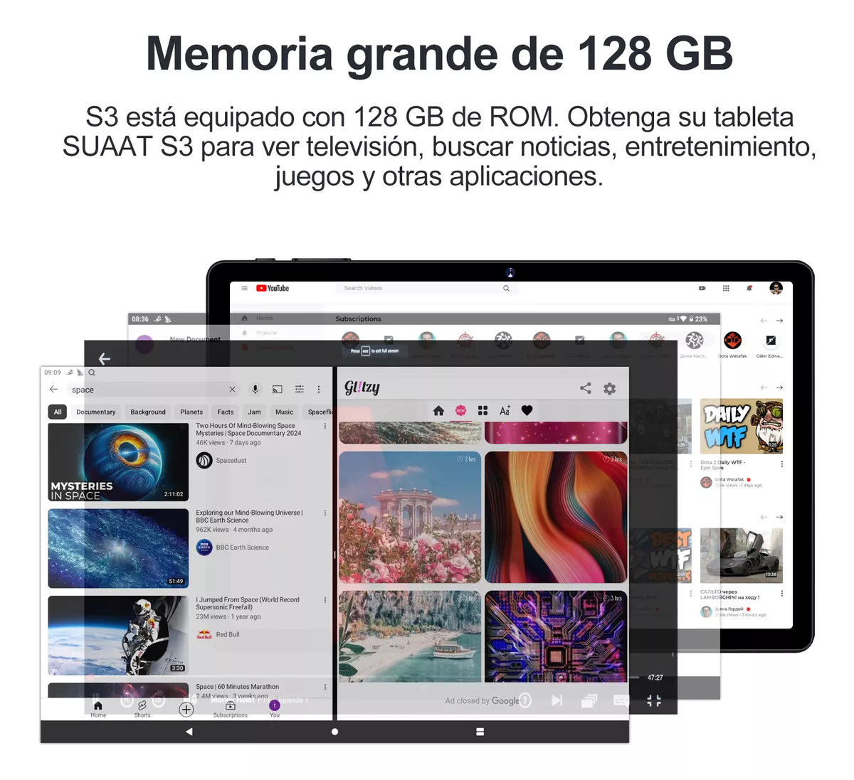 Tablet 20+128gb Android 14 Octa-core Wifi 5g Con Funda Mouse