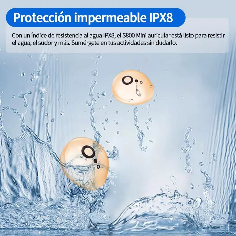 Audífonos Invisibles Inalámbricos S800 True Con Bt 5.3