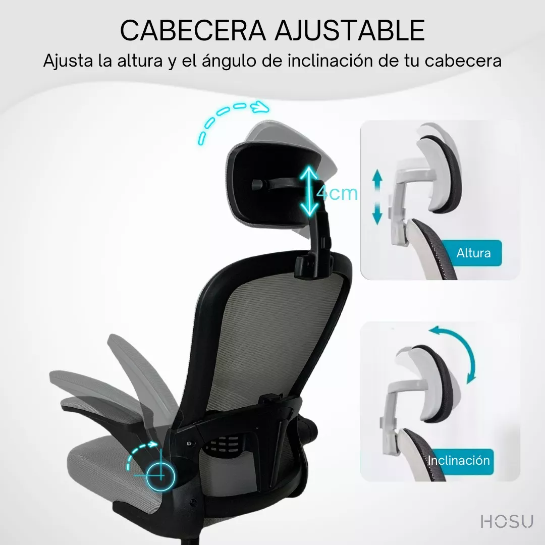 Hosu B1 Silla De Oficina Blanca Reclinable Malla Ergonómica