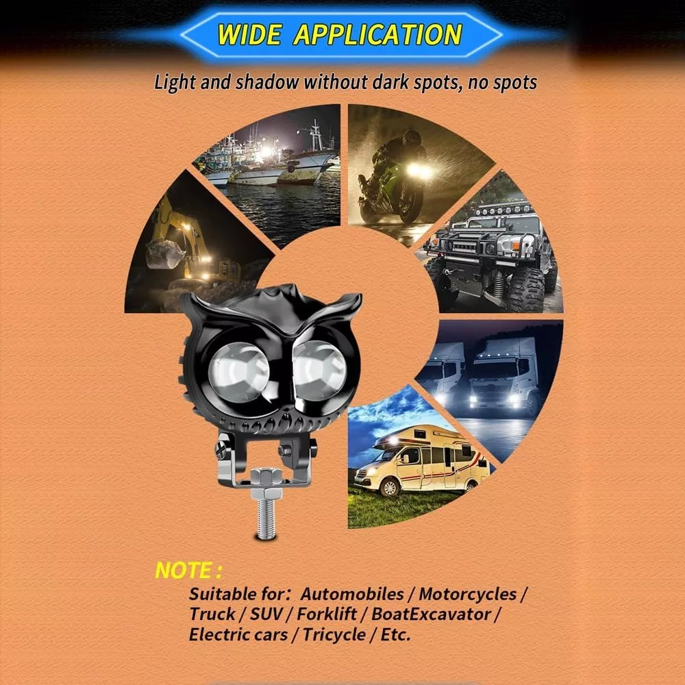 Un Par Luces Led Para Faros Motos Luz Auxiliares Lupa Autos