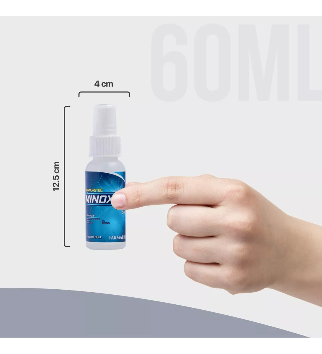 2 Piezas Minoxidil 5% Spray Anacastel Cabello Y Barba 60 Ml