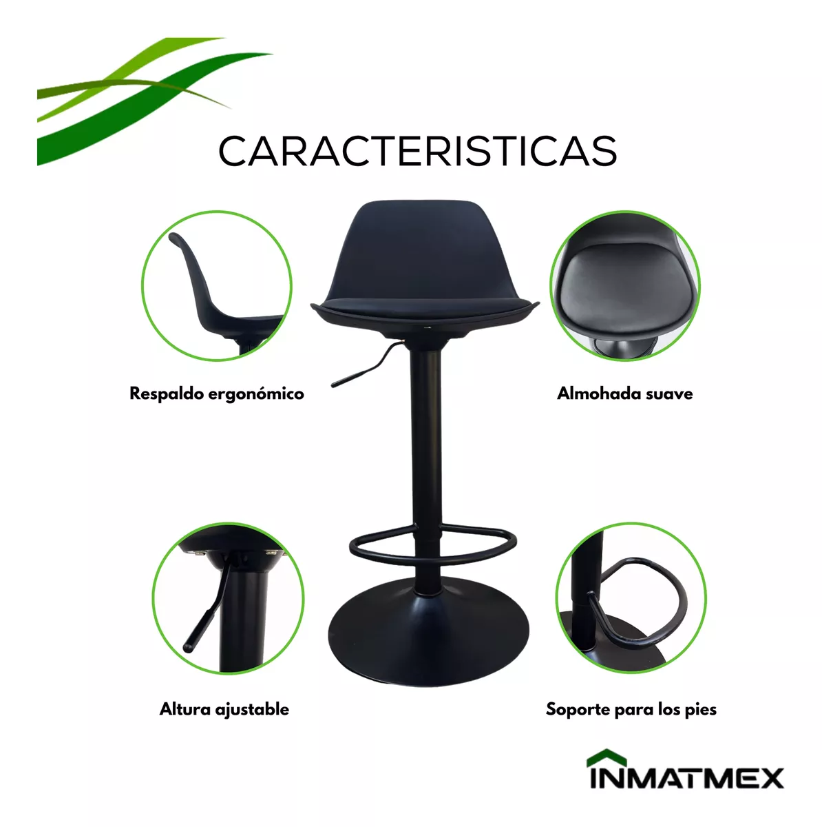 4 Sillas Eames Bancos Barra/comedor Giratorias Y Ajustables