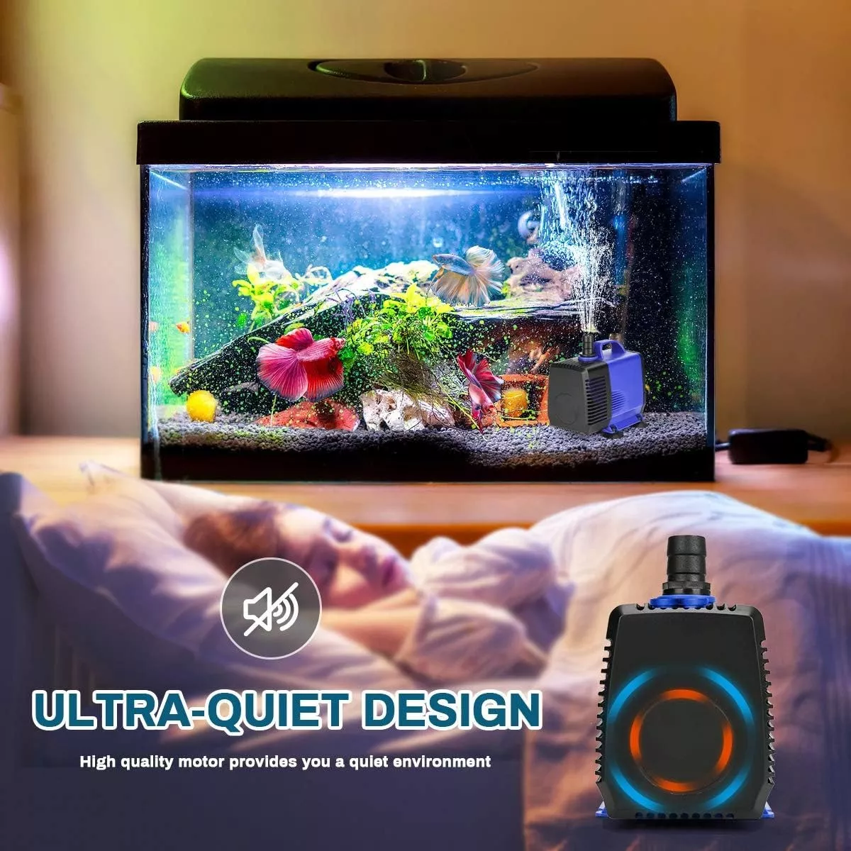 Bomba De Agua Sumergible 3m 3000l/h Para Acuario, Fuente