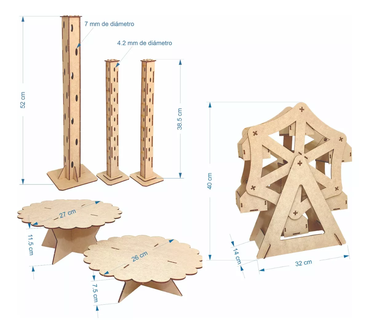 Kit Mesa De Dulces Candybar En Mdf Muebles Para Cupcakes P7