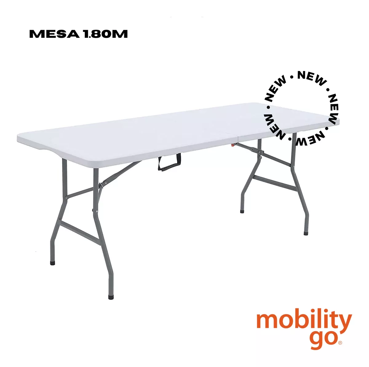 Mesa Plegable Portátil 1.80m Portafolio Plástico Resistente