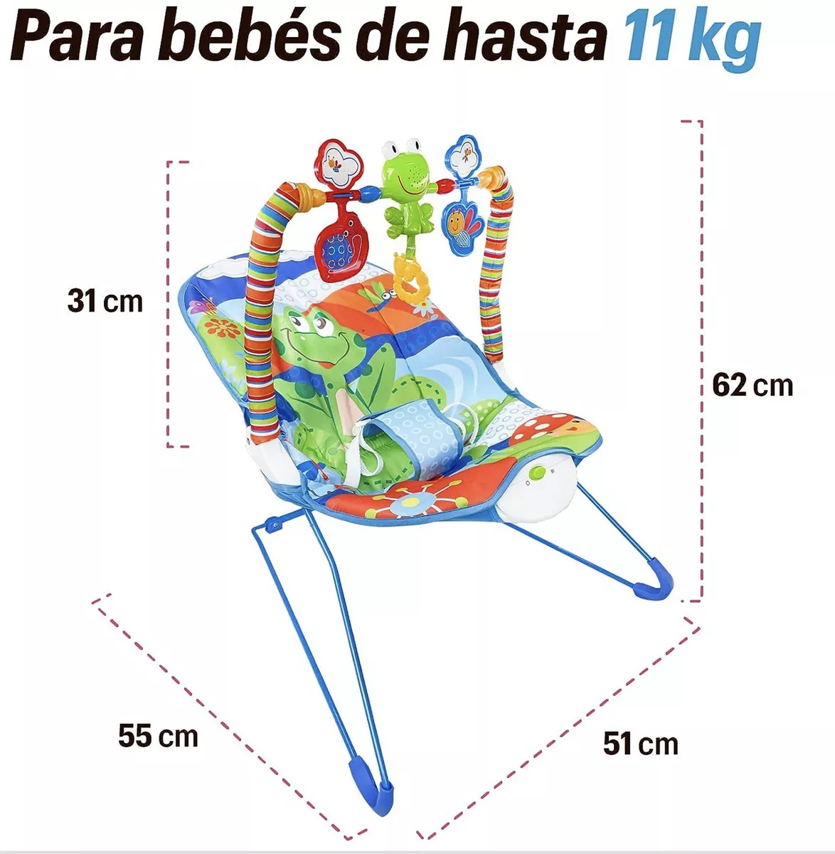Bouncer silla vibradora mecedora de bebe musical con juegos