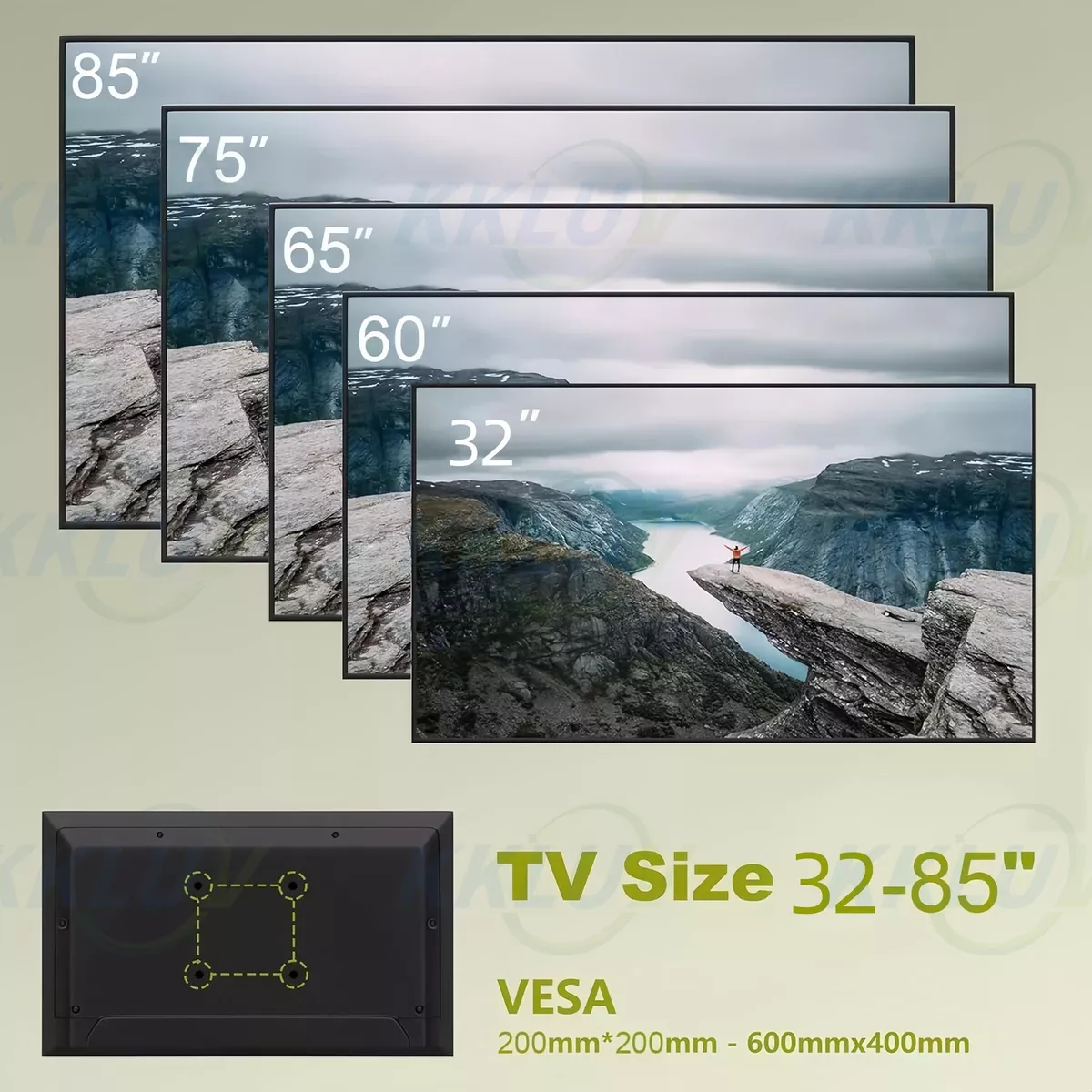 Soporte Tv Pared Para Pantallas De 32-85 Pulgadas Máx 65kg