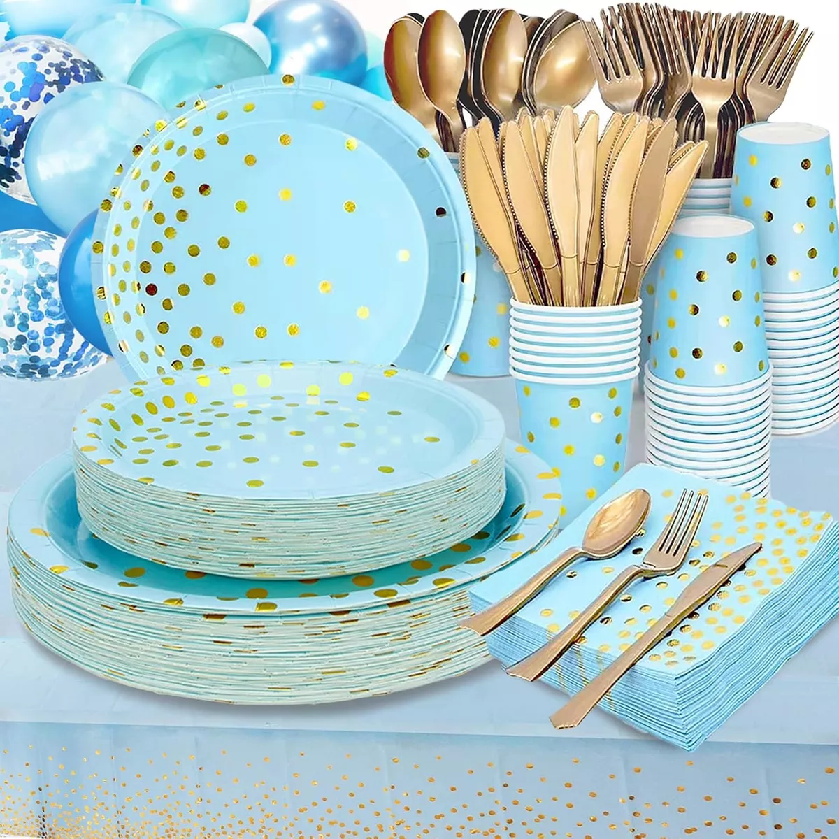 Juego De Vajilla Fiesta De Desechables Platos Vasos 200 Pzs