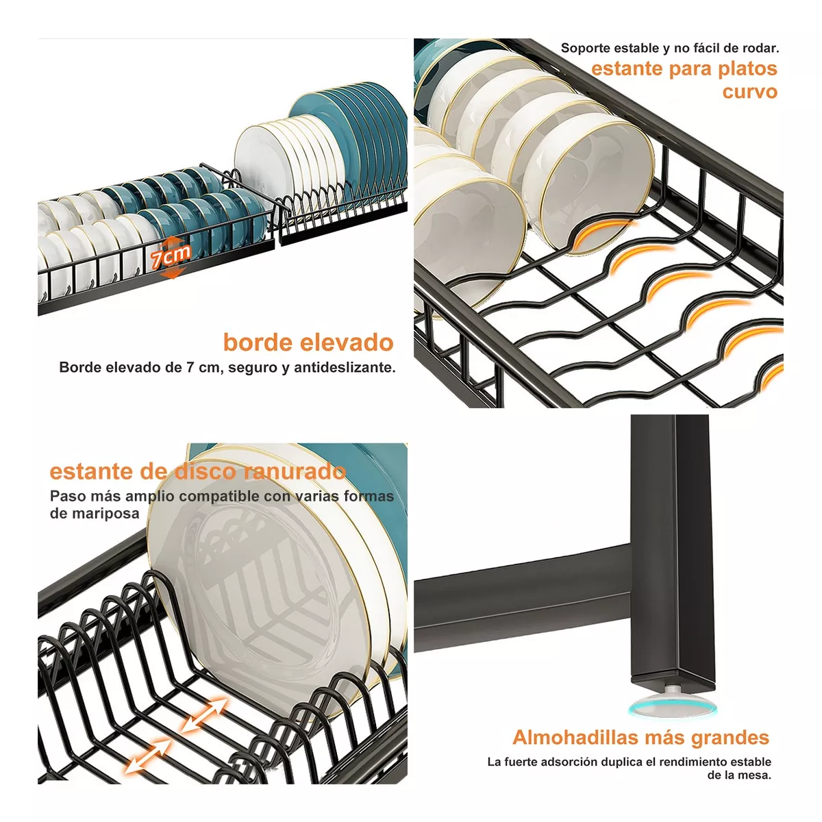 Escurridores Trastes Fregadero De Cocina Ajustable 2 Capas