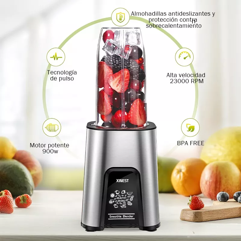 Xinest Extractor De Jugos Portátil Licuadora 900w 22onzas