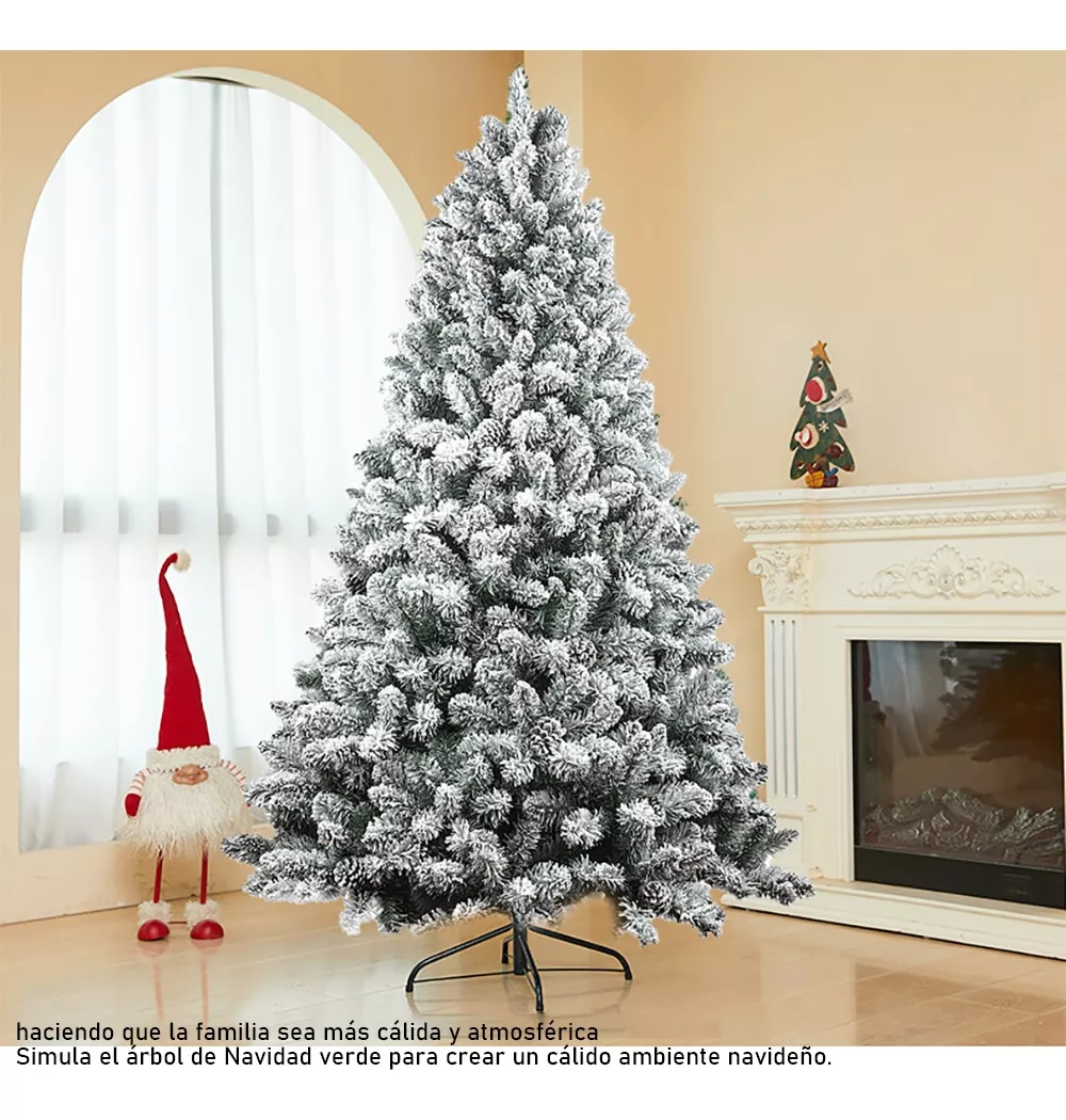 Árbol De Navidad Nieve Artificial 1.80m 800 Ramas Blancas