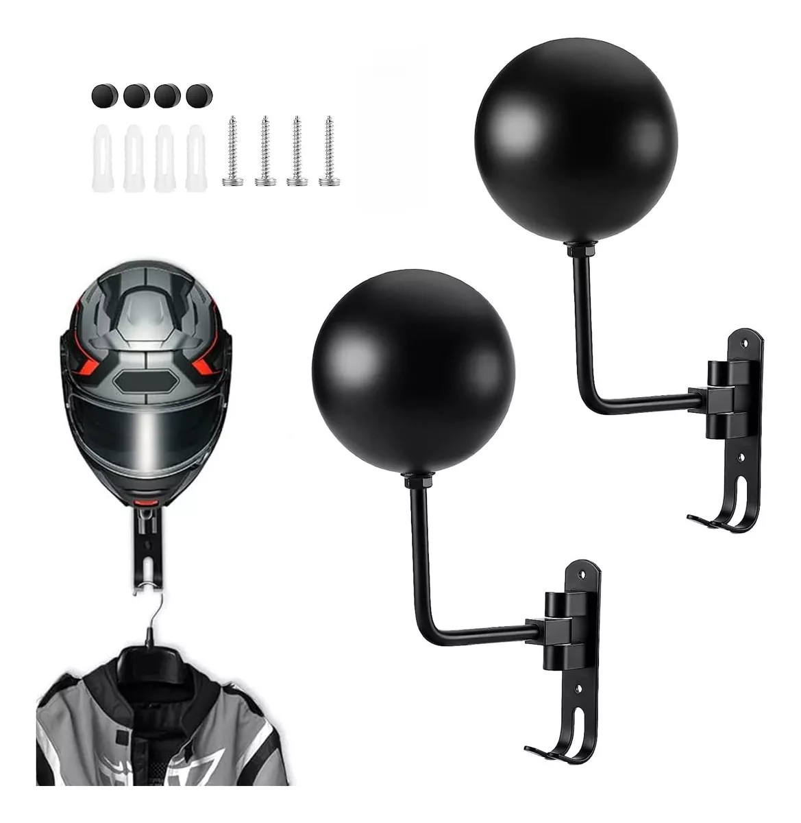 Soporte Casco Motocicleta Y Bicicleta, Rotación 180 Grados