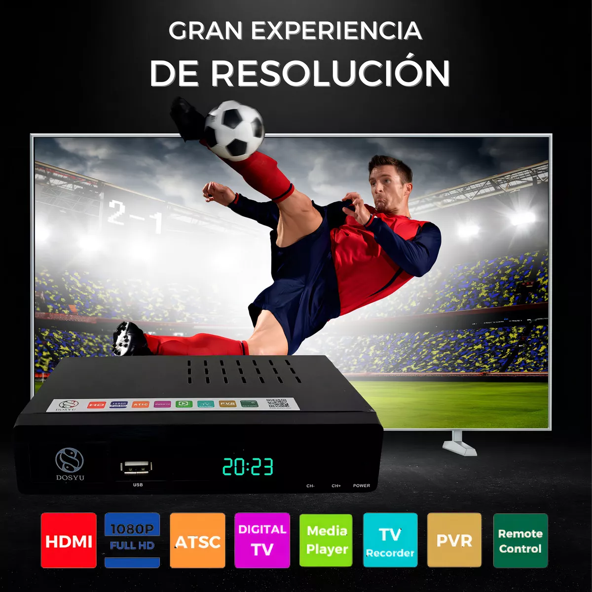 Decodificador Convertidor Digital Tv Full Hd 1080p + Antena