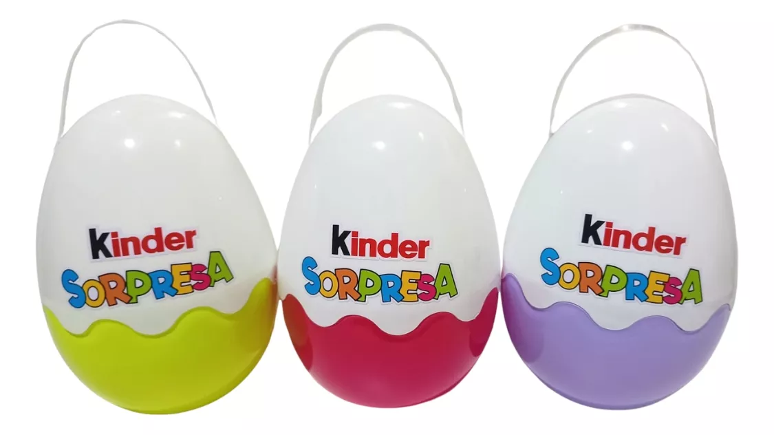 Dulcero Plastico Huevo Gigante Kinder Colores Paq. C/10