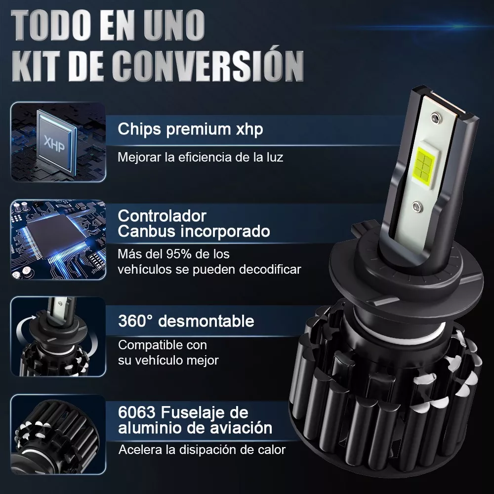 H4 H11 H7 9006 9005 Csp Auto Kit Faros De Led Luz 17000lm