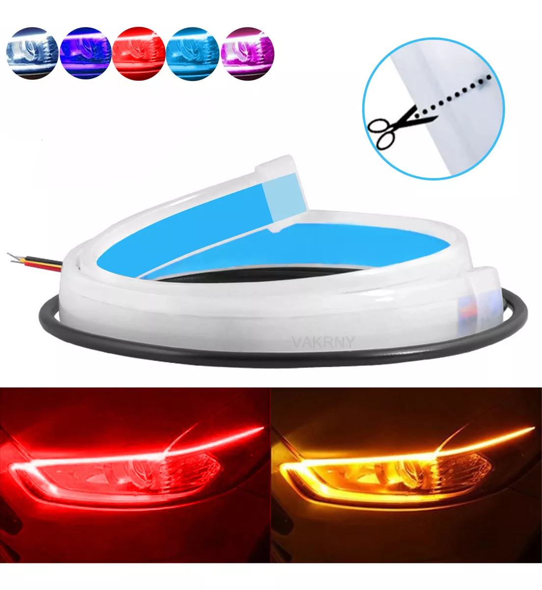 60cm Par Tira Led Drl Flexible Direccional Secuencial Auto