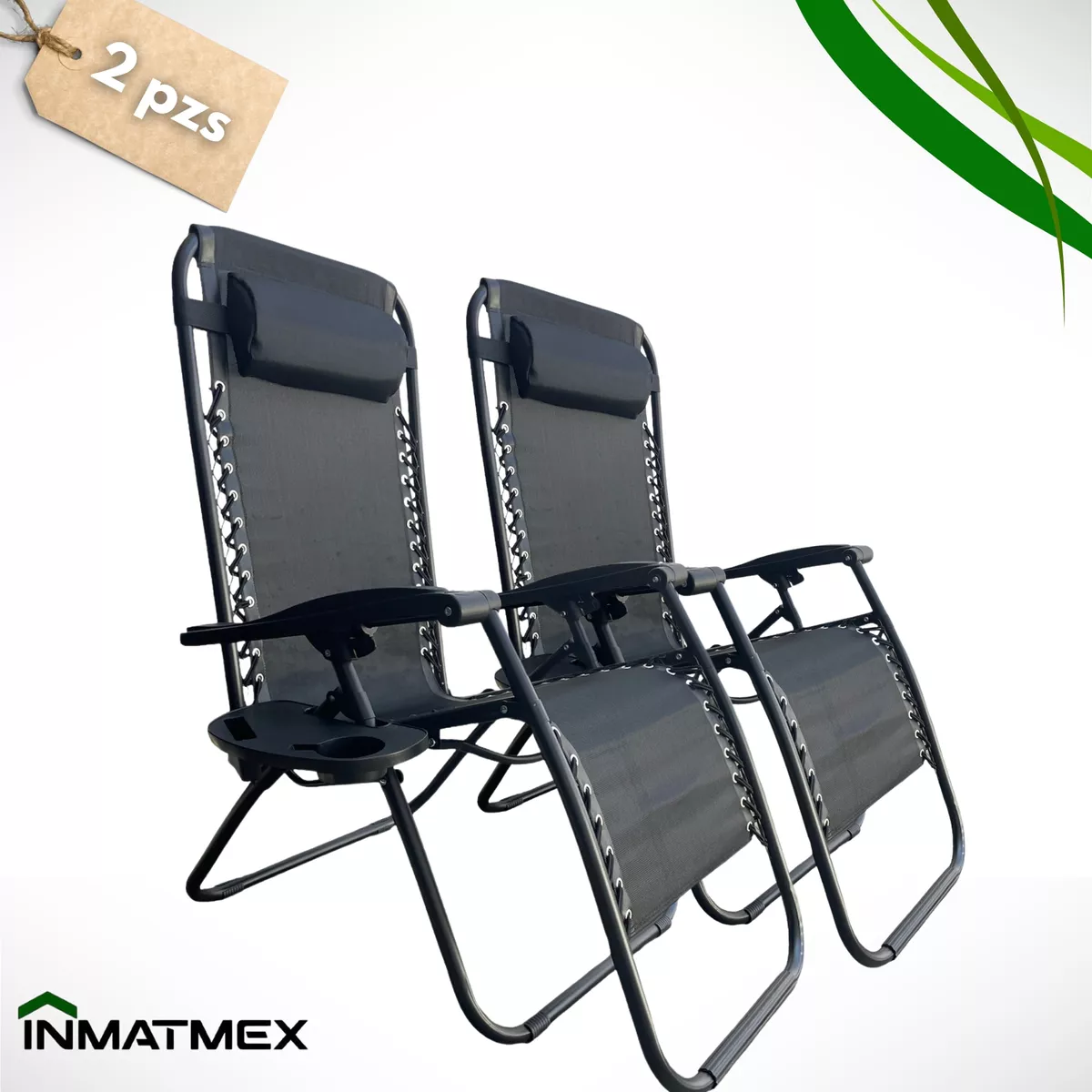 Set 2 Camastro Silla Plegable Gravdad 0 Jardin Alberca Playa