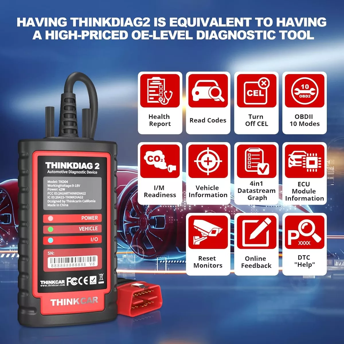 Thinkdiag2 Escaner Automotriz Obd2 Bluetooth Can-fd Vin Ecu
