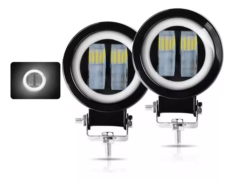 Par Faros Ojos De Ángel 4'' Faro Niebla Luz Blanca Auto Moto