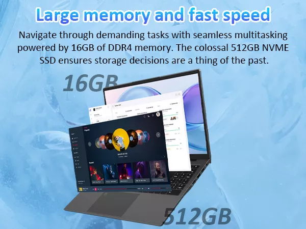 Auusda 15.6 Laptop 16gb Ram 512gb Ssd Intel N95 Win11 Pro