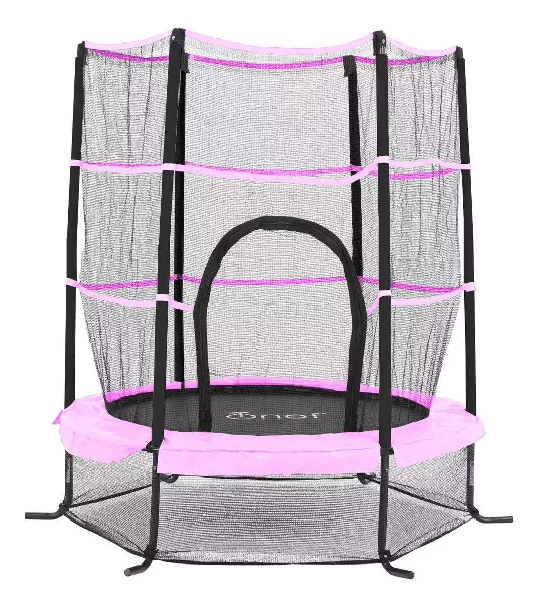 Trampolin Infantil Brincolin Onof Tumbling Para Niños 1.4m Color de la lona de salto Negro Color del cobertor de resortes Rosa Frances