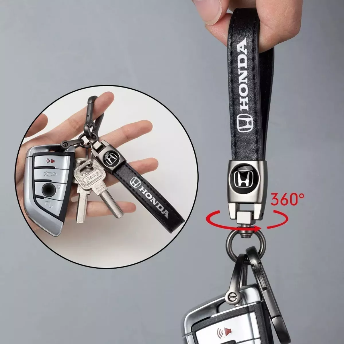 Llavero Para Autos Universal Logo De Llaveros De Cuero Negro