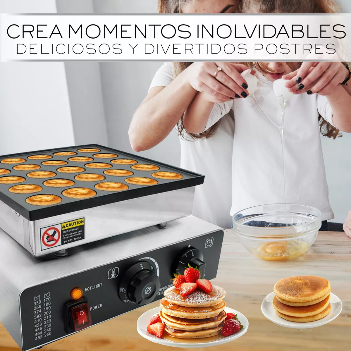 Maquina Electrica Industrial Mini Hotcakes 25 Piezas Comercial Muffins Pancacke